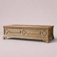 Table basse rectangulaire en chêne massif de style moderne du milieu du siècle, tables basses artisanales, meubles de salon d'inspiration antique pour l'intérieur