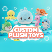 Peluche personnalisée de haute qualité en forme d'animal marin, OEM ODM, poupée en peluche de dessin animé pour la promotion de marque, cadeau pour enfants et souvenir d'aquarium