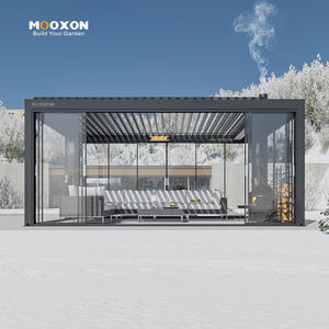 Pergola Moderna Mooxon di Grande Successo con Tenda a Lamelle Elettriche, Pergole Motorizzate <span class=keywords><strong>in</strong></span> <span class=keywords><strong>Alluminio</strong></span> per Esterni con Luci a Led - Product Image 1