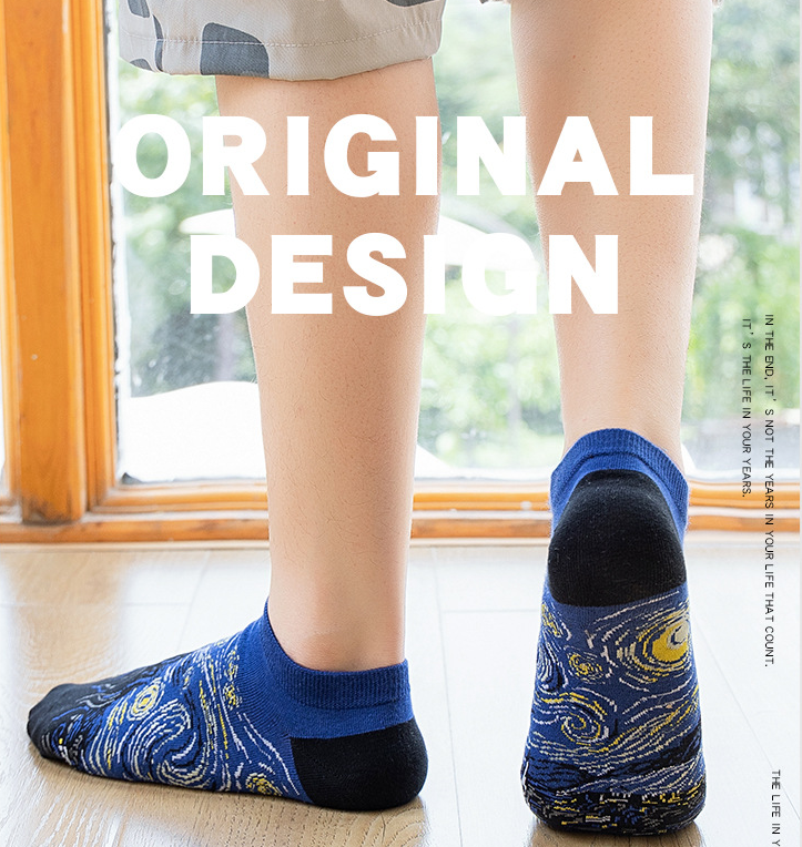 WUYANG Wholesale Funny Happy Man Ankle Socks Custom logo Crew Cotton Socks Fast Delivery