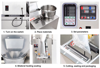 Machine d'emballage verticale automatique FZB-500 pour sachets de poudre granulaire, snacks et aliments en sachet - Ligne d'emballage