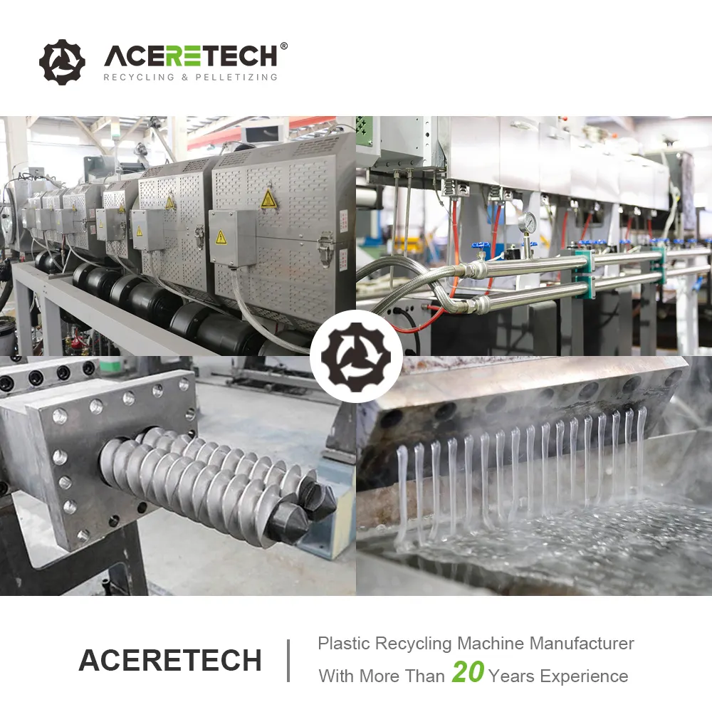 Professionele Service Ate35 Afval Plastic Pe/Eva Gevuld Met Caco3 Dubbele Schroef Extruder Granulators Machine Prijs