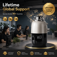 Broyeur d'os électrique robuste 1HP BLDC en acier inoxydable pour déchets alimentaires, usage domestique, alimentation continue