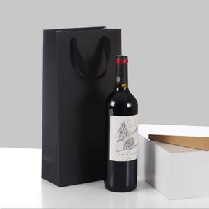 <b>Biodegradable</b> Kraft Paper Red Wine Bag with Hand Length Handle and Flexo Printing - Product Image 3