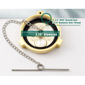 Tapa de Tanque de Combustible de 2-1/4 Pulgadas para Camiones Ford Clase L de Uso Pesado 1990-1998, Material de Cobre con Cadena - Product Image 3