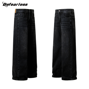 <span class=keywords><strong>Pantaloni</strong></span> <span class=keywords><strong>lunghi</strong></span> Jeans dritti da uomo di alta qualità stile Vintage lavati <span class=keywords><strong>pantaloni</strong></span> Jeans Casual a gamba dritta da uomo di alta qualità - Product Image 3