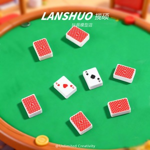 Lanshuo Resin <b>Playing</b> <b>Card</b> Figurines Miniature 3D Home Decoration Craft Model - Product Image 2