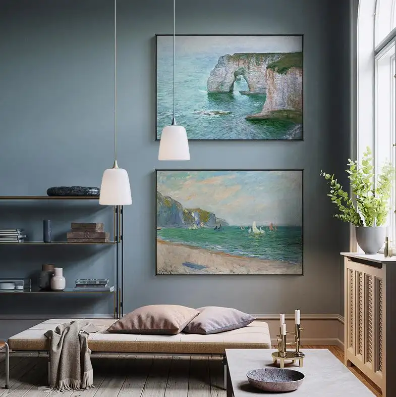 Dongjin ที่มีชื่อเสียง Claude Monet ภาพวาดผ้าใบโปสเตอร์ Cafe ห้องนอนตกแต่งบ้าน