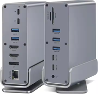 Adaptateur multiport pour station d'accueil USB-C 16-en-1 avec double HDMI/DisplayPort 4K 7 ports USB 100W PD Audio SD TF Support USB Hubs