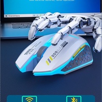 Souris ergonomique sans fil personnalisée à 6 boutons, silencieuse, rechargeable, double mode, lumineuse et colorée, pour jeux et ordinateurs portables