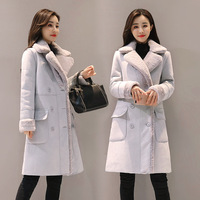 Manteau d'Hiver Femme Grandes Tailles Vêtements Femme Chaud Velours Épais Faux Longs Manteaux Parkas Femme Vestes Croisées