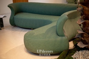 Promoción de Nuevo Producto: Precio de Mayoreo de Fábrica en Foshan, Nuevo Diseño de Lujo en Forma de L, Tapizado en Tela Verde - Product Image 4