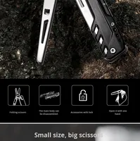 Couteau de poche de survie en plein air Portable ciseaux de Camping de qualité industrielle scie outil EDC multifonctionnel Support OEM personnalisé