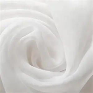 Doğal beyaz renk çin tedarikçisi için sıcak satış ucuz fiyat rahat duygu ipek şifon kumaş kadın kıyafetleri