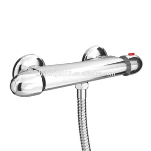 Chrome termostática banho chuveiro Mixer Tap Valve Deck montado banheiro Filler Faucet Set