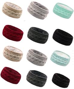 Эластичная Мягкая вязаная тюрбан для холодной погоды, массивные теплые наушники, пушистые Шерстяные Трикотажные флисовые накладки на голову, Зимняя Теплая повязка на голову - Product Image 2