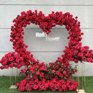 L86 seta rosa rosa bianco rosso sposami sfondo proposta di decorazione per matrimonio amore cuore artificiale a forma di fiore ad arco - Product Image 5