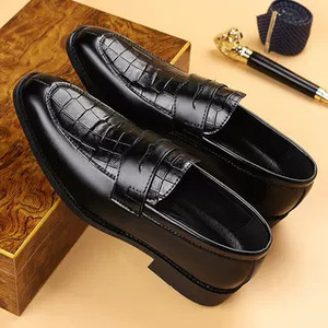 Mocassins Homme Noirs <span class=keywords><strong>en</strong></span> Cuir PU Style <span class=keywords><strong>Crocodile</strong></span> pour Affaires et Loisirs - Product Image 3