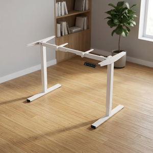 Scrivania Elettrica Regolabile in Altezza per Ufficio e Casa, Postazione di Lavoro Bianca in Legno e Acciaio Inossidabile - Product Image 3