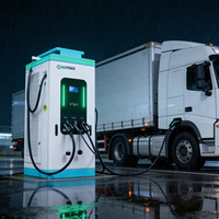 Stations de recharge rapide pour véhicules électriques Maxpower 3 Guns, montées au sol, 3 en 1, AC/DC, avec chargeur intégré DC 22 kW AC refroidi par liquide 400 kW