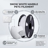 Filament d'imprimante 3D PETG Marbre 1,75 mm 1 kg Texture de pierre réaliste Faible rétrécissement Matériau d'impression FDM Modèles Artisanat 220°C