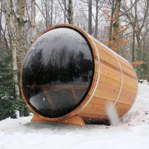 غرفة ساونا بانورامية خارجية للحديقة مع زجاج بني - Product Image 2