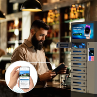 Casier de recharge Y2 Power MIA Premium à 8 baies avec paiement par code QR, câbles inclus pour chaque baie, borne de recharge de téléphone à paiement à l'utilisation