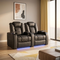 Canapé électrique moderne pour cinéma maison, deux places, en cuir véritable, inclinable, extensible, multifonction, avec mousse à mémoire de forme, pour salon