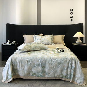 طقم لحاف فاخر جديد مطبوع بتصميم هندسي ثلاثي الأبعاد من البوليستر لجميع المواسم، طقم أغطية سرير فندقي من 4 قطع قابل للعكس - Product Image 1