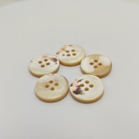 Botones de Concha de Taro Naturales, 4 Agujeros, 18mm, Redondos, Planos, Color Beige Horneado, para Camisas