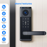 Cerradura Inteligente Biométrica Tuya WiFi con Control Remoto, Contraseña, Audio Bidireccional, Huella Digital, Cerradura de Seguridad con Cámara