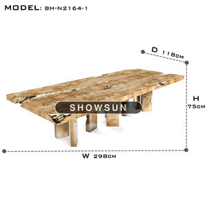 โต๊ะอาหารทำจากไม้แท้โต๊ะรับประทานอาหารทันสมัยเฟอร์นิเจอร์หรูหราสไตล์เอ็มไพร์ - Product Image 3