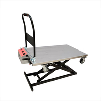 CMFO - Mesas Elevadoras Hidráulicas Portátiles de 300 kg y 500 kg, Carro Eléctrico Plegable con Batería, Acero, Tamaño de la Mesa 105x70 cm