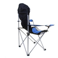 Chaise de camping pliante moderne Moon Chair robuste avec accoudoirs pliables, tube en acier, support de gobelet pour pelouse et sol, coussinée pour la plage