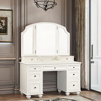 Meuble de chambre à coucher moderne avec panneau blanc et logo personnalisé coiffeuse sur pied avec miroir