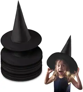 Chapeaux de sorcière d'Halloween Accessoire de costume de fête Chapeau de sorcière noir suspendu Chapeau de magicien flottant Porche Décoration de cour