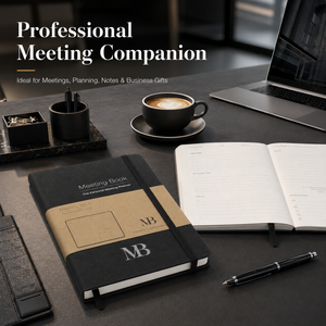 Libreta de Reuniones con Tapa Dura, Planificador Personal de Reuniones, Cierre Elástico, Marcapáginas de Cinta, Paquete Corporativo - Product Image 4