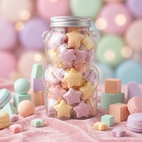 Tablettes de bain effervescentes DIY pour enfants, naturelles, véganes, biologiques, jetables, thème sirène, sélection de sept couleurs amusantes, personnalisables, pour un spa relaxant