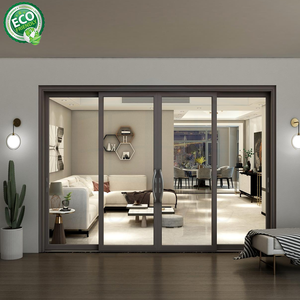 ประตูอลูมิเนียมแบบกันความร้อน ประหยัดพลังงาน ประตูบานเลื่อนกระจกสำหรับระเบียง ประตูบานเลื่อนอลูมิเนียมแบบหนาพิเศษ หรูหรา ทนทาน - Product Image 2