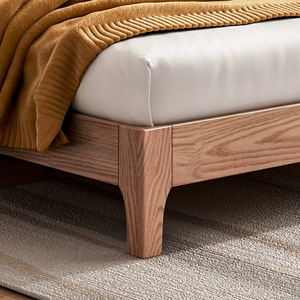 Wabi Sabi Style Solid Ash Wood <b>Platform</b> <b>Bed</b> 1.8m <b>Double</b> Modern Minimalist Bedroom Furniture - Product Image 1
