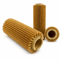 Brosse cylindrique en sisal sur mesure avec noyau en bois et soies de 6 mm pour machine de nettoyage de légumes, brosse OEM