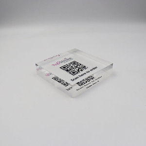 Vuông rõ ràng <span class=keywords><strong>Acrylic</strong></span> Wifi QR mã khối trong suốt <span class=keywords><strong>Acrylic</strong></span> mã vạch đứng Khối cho nhà hàng - Product Image 6