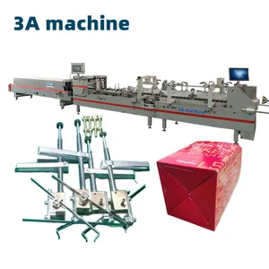 Shh & 800ag-2 Automatische Bodem Lock Golfkartonnen Doos Lock Bodem Plak Machine Mini Map Gluer Fleer Map Gluer Machine