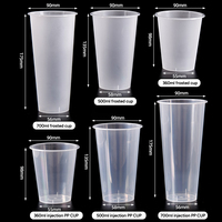 Gobelets en plastique transparents FULING pour café froid, soda, thé boba et jus, avec couvercles, en PP rigide, 500 ml et 700 ml, vente en gros sur mesure