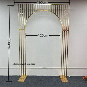 Elegant Event Party Stage Decoration Back Drops Supplies Gold Iron Metal <strong>Frame</strong> Rectangle Flower <strong>Backdrop</strong> Stand Wedding Arch - Product Image 5