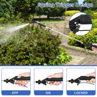 Pistolet pulvérisateur manuel universel pour jardin avec gâchette de contrôle et buse réglable, en aluminium télescopique – Le choix le plus populaire