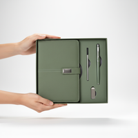 Luxuriöses A5 Notizbuch-Geschenkset mit Individuellem Logo, PU-Leder, Stift, Thermobindung, Becher und USB für Unternehmensförderung im Großhandel