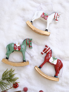 Caballo Balancín de Resina, Adornos Navideños de Caballo de Troya para Árbol de Navidad, Adornos Colgantes para Sublimación, Adornos para Árbol de Navidad - Product Image 4