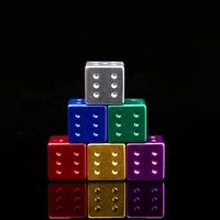 Jeu de dés en aluminium de haute qualité, 5 pièces, 16mm 6d, avec étui en métal, pour boissons, ktv, jeu de table, vente en gros,
