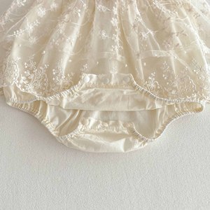 <span class=keywords><strong>Ropa</strong></span> de Verano para Bebé Niña, Body de Encaje con Lazo Rojo, Mono Dulce de Algodón para Recién Nacida - Product Image 6
